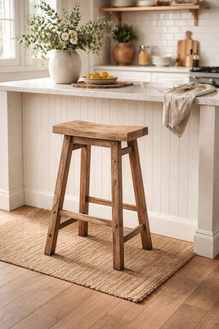 Sonoma Saddle Seat Counter Stool, Barnwood Wire-Brush, Counter Height, Single
