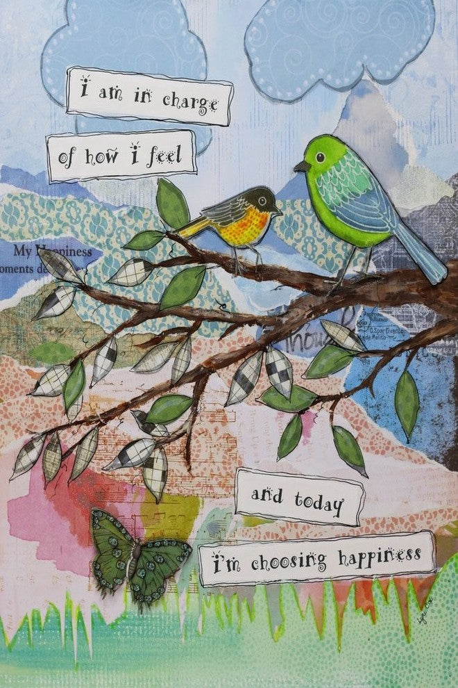 "Bird of Happiness" Painting Print on Wrapped Canvas, 40"x60"