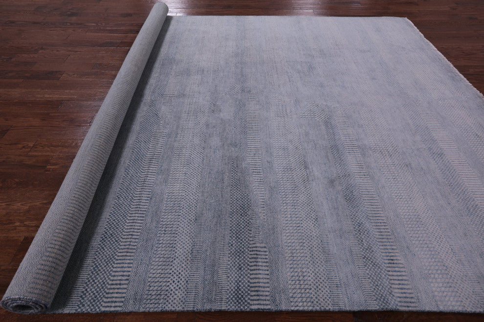 9' 3" X 12' 1" Savannah Gabbeh Wool and Silk Hand-Knotted Rug Q6623