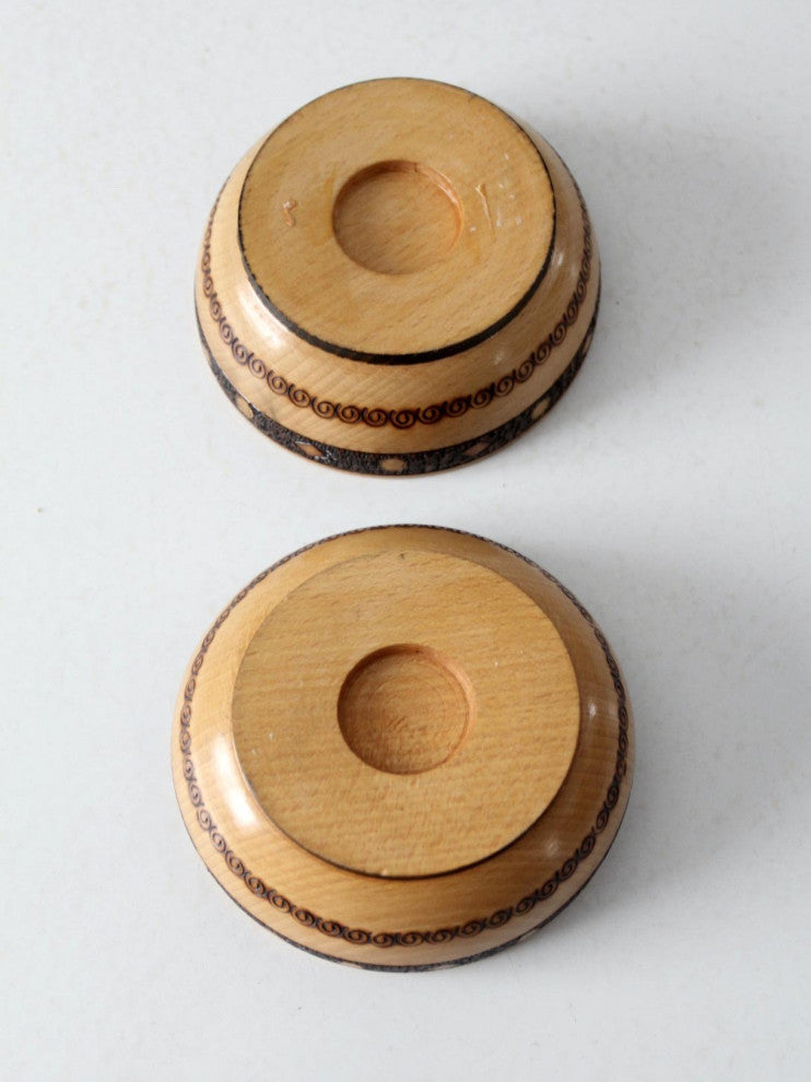 Consigned, Vintage Wooden Bowls Pair