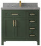 Cambridge 36 Center Sink Bath Vanity in Pewter Green 2" Piatra Gray