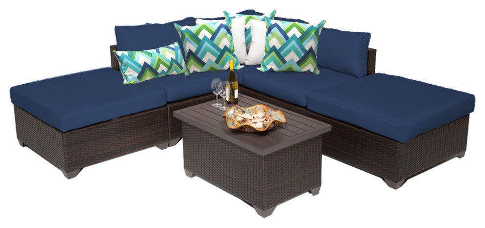 Belle 6 Piece Outdoor Wicker Patio Furniture Set 06c