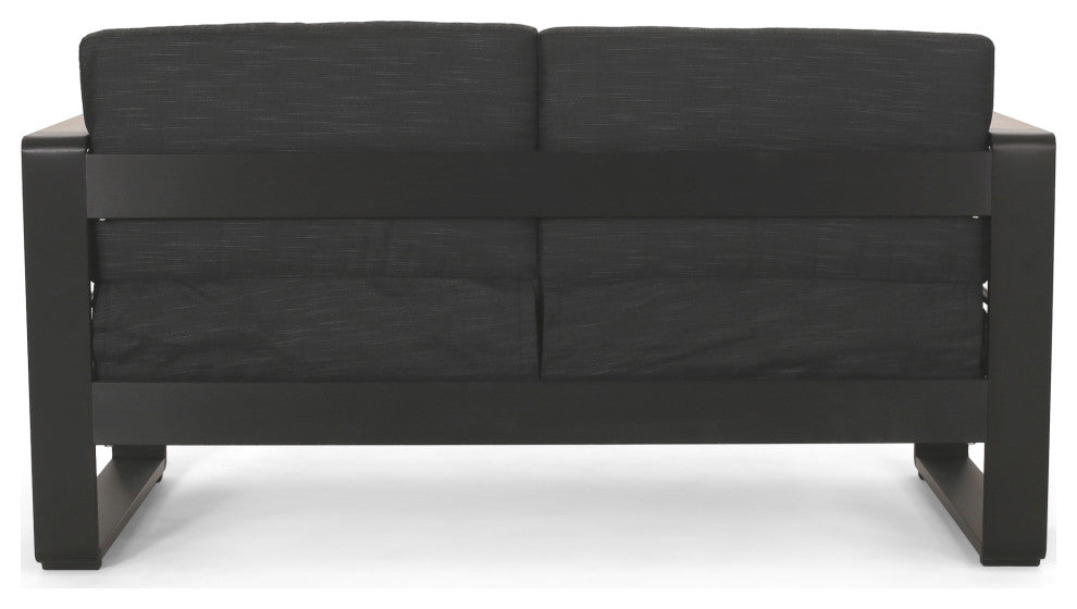 Neffs Outdoor Aluminum Loveseat with Water Resistant Cushions