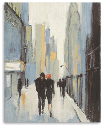 20" x 16" Watercolor Walk, the City Canvas Wall Art