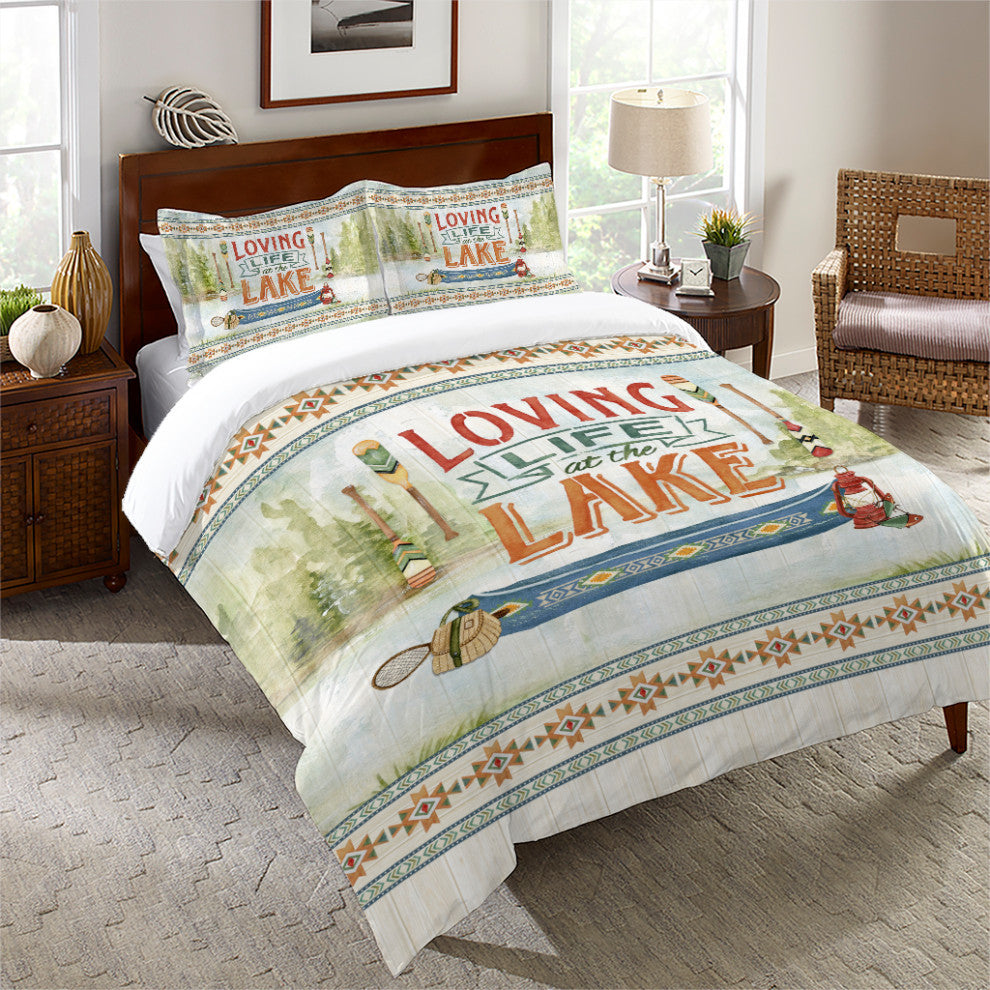 Loving Life at the Lake Queen Comforter