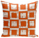 Geometric Decorative Pillow, Celosia Orange, 16"x16"