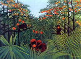 Henri Rousseau Apes in the Orange Grove, 21"x28" Gallery Wrapped Canvas Print