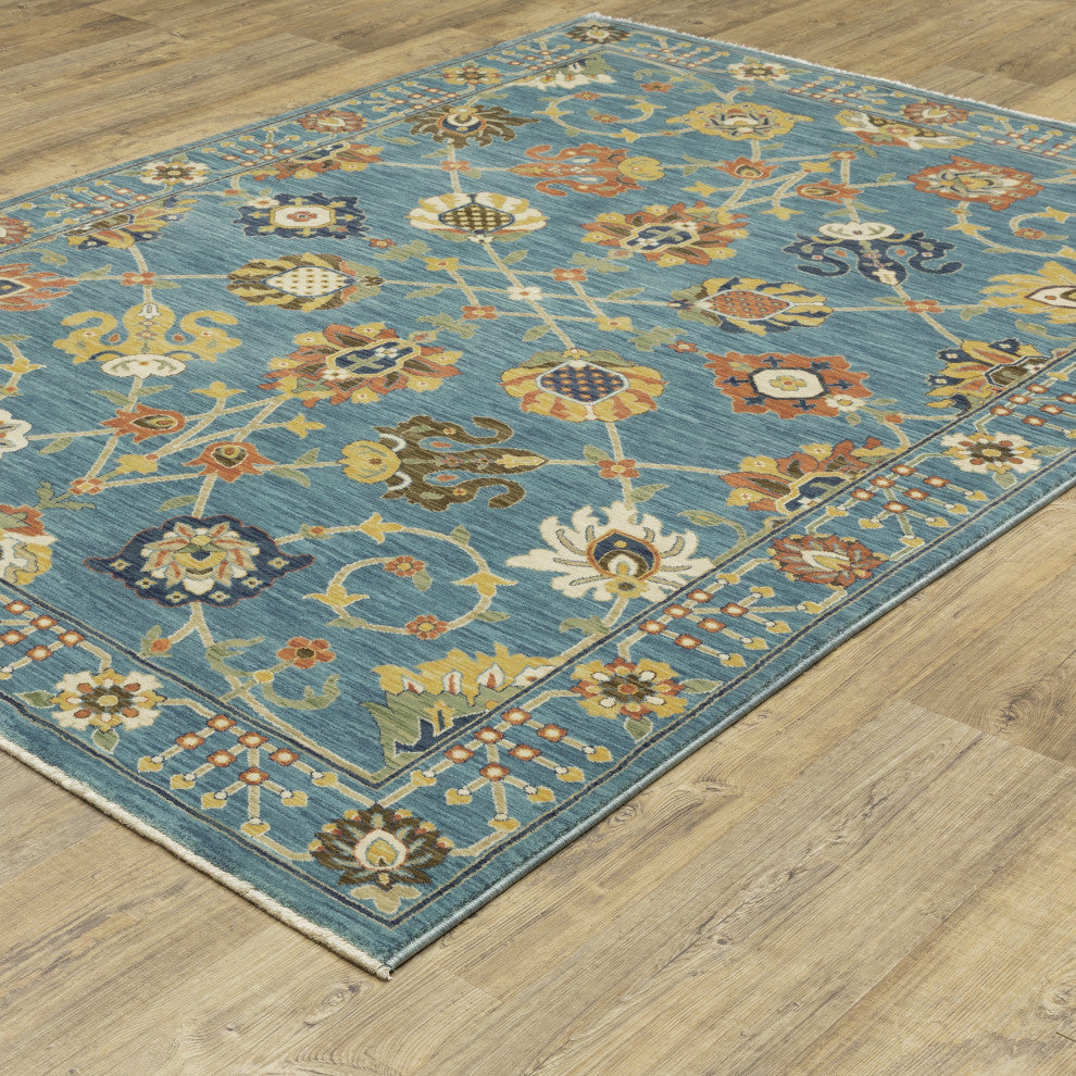 Fabienne Floral Indoor Area Rug, Blue, 7'10"x10'10"