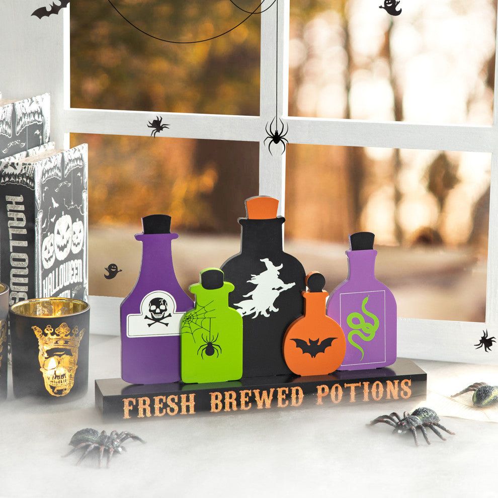 14"L Halloween Poison Bottles Table decor