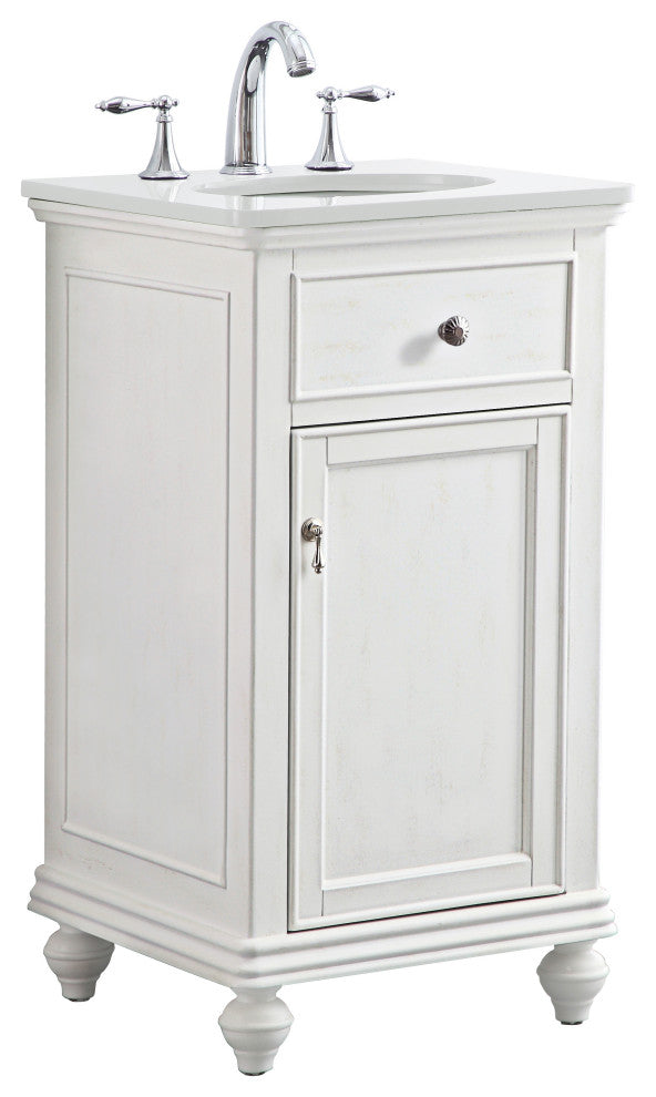 Bathroom Vanity, Antique White, 19"