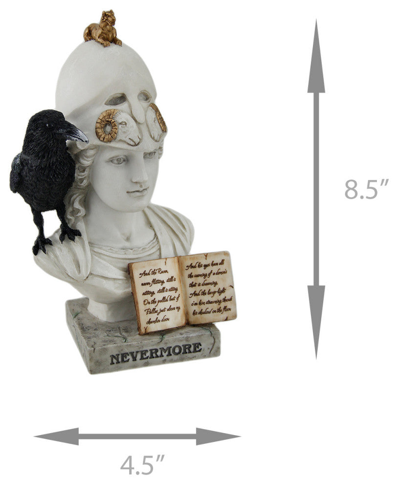 The Raven Nevermore On Pallas Athena Bust Statue