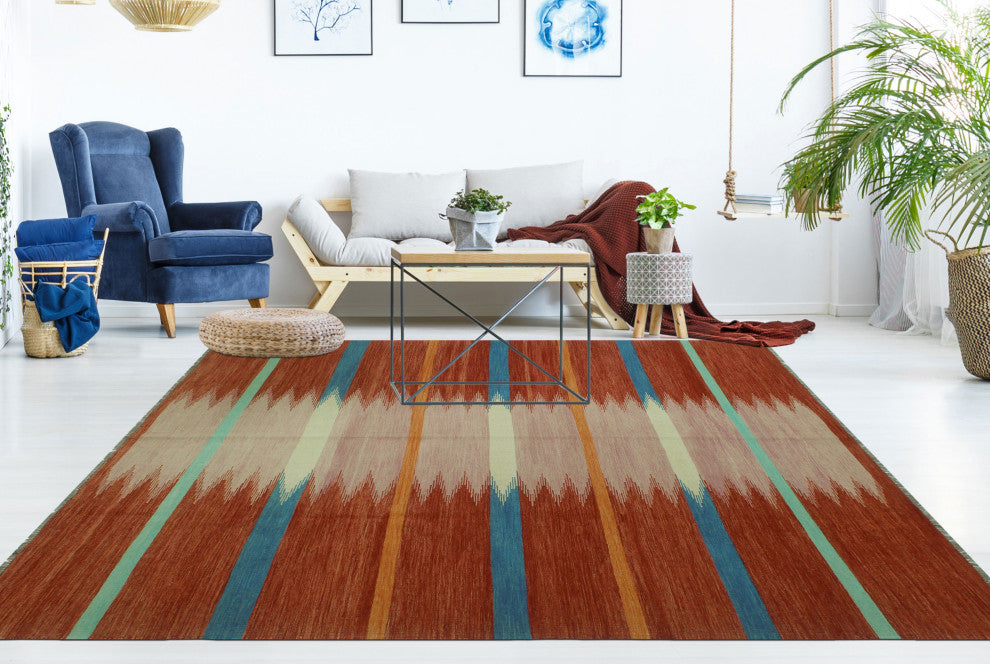Winchester Kilim Northcly Rust/Pink Rug, 8'3x9'9