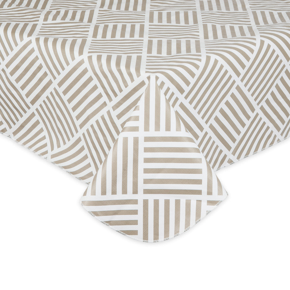Stone Grid Vinyl Tablecloth 60x102