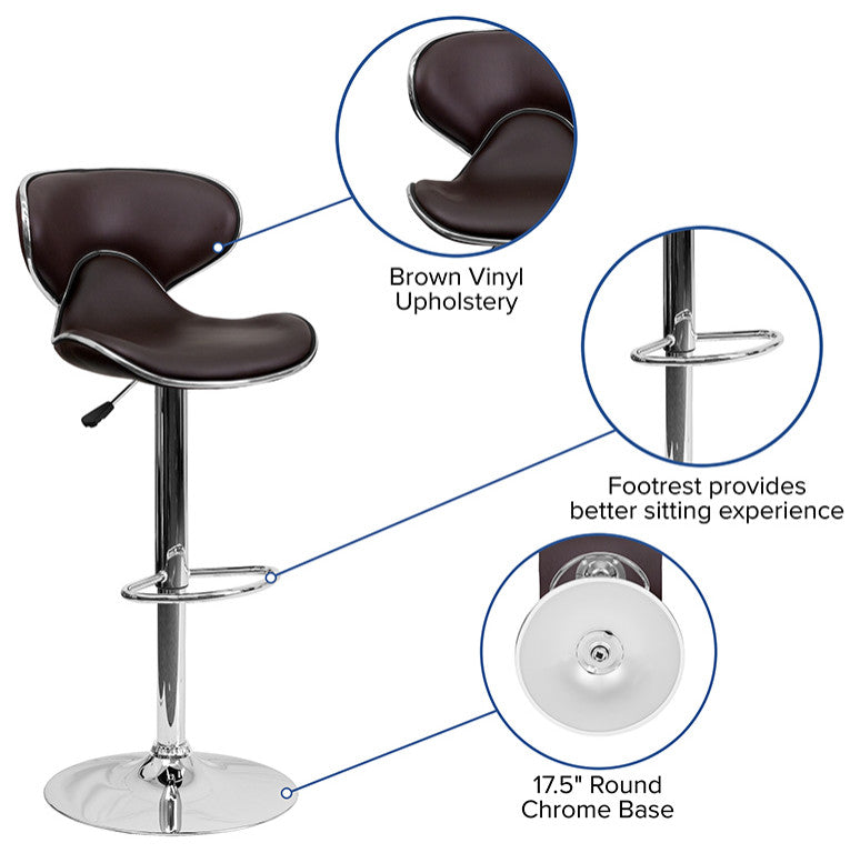 Brown Vinyl Barstool