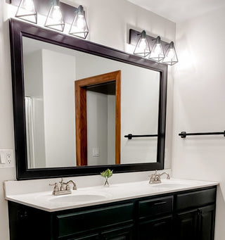 Porter Black Framed Mirror, 28"x24"