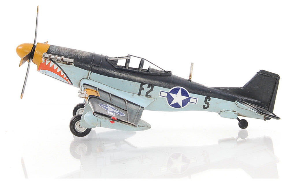 1943 Grey Mustang P51 1:40 Collectible Metal scale model Airplane