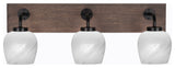 Oxbridge, Bath Bar, Matte Black & Painted Distressed Metal, 6" White Marble