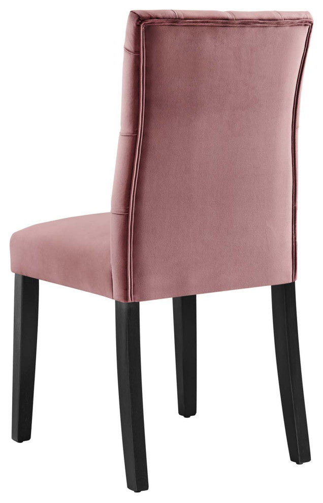 Side Dining Chair, Set of 2, Pink, Velvet, Modern, Cafe Bistro Hospitality
