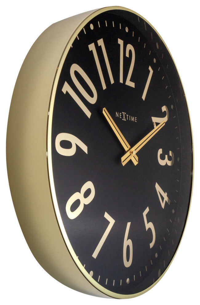 Alchemy 16" Metal Wall Clock, Black
