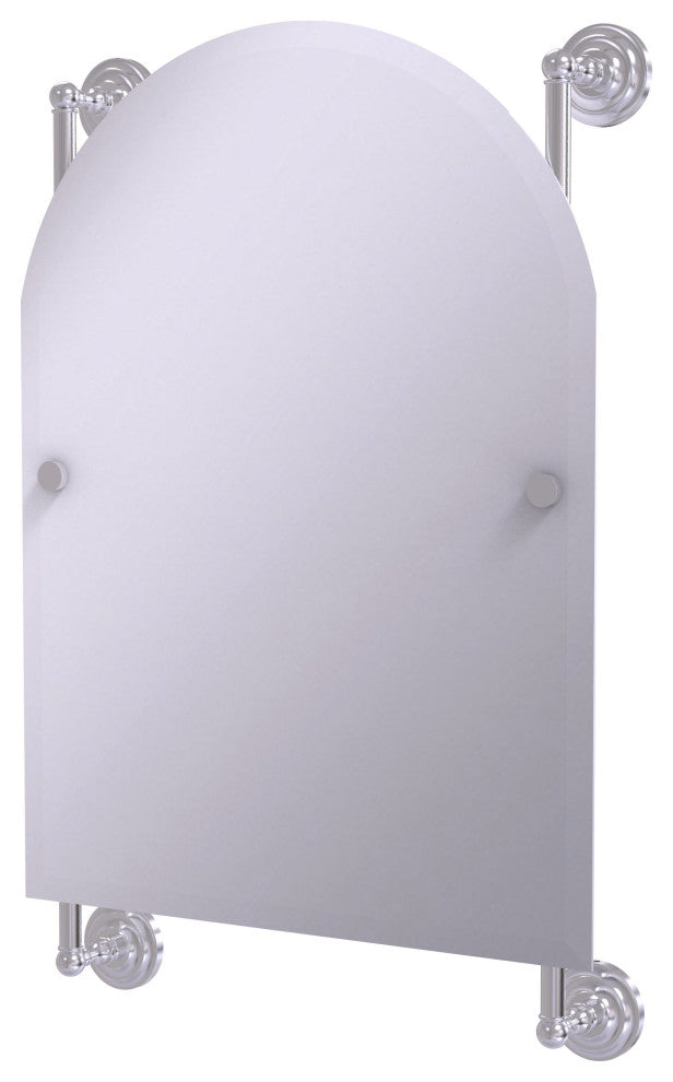 Prestige Que New Arched Top Frameless Rail Mounted Mirror, Satin Chrome