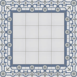 Textile Basic White Encaustic Porcelain Floor and Wall Tile, Plain