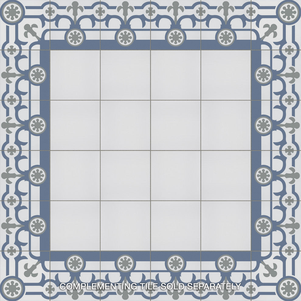 Textile Basic White Encaustic Porcelain Floor and Wall Tile, Plain