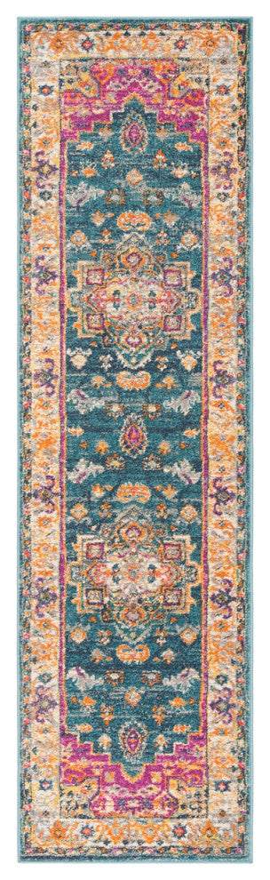 Safavieh Madison Mad202M Floral Rug, Blue/Multi, 2'3"x10'0" Runner