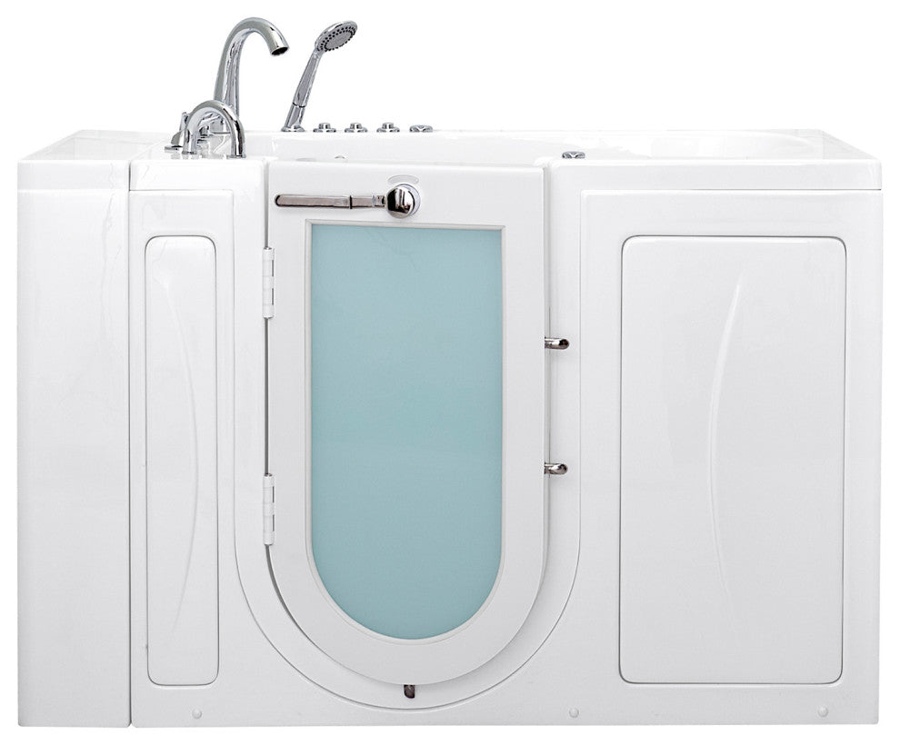 Capri 30x52 Acrylic Massage Walk-In Bathtub with Outward Swing Door, Left Drain,