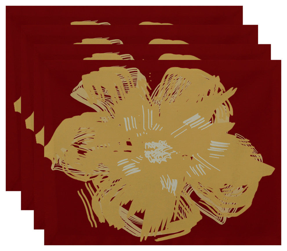 Polyester Placement, Floral, Set of 4