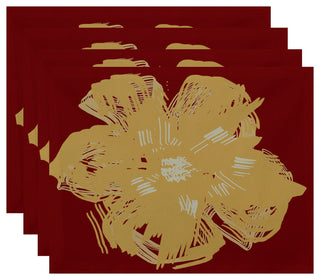 Polyester Placement, Floral, Set of 4