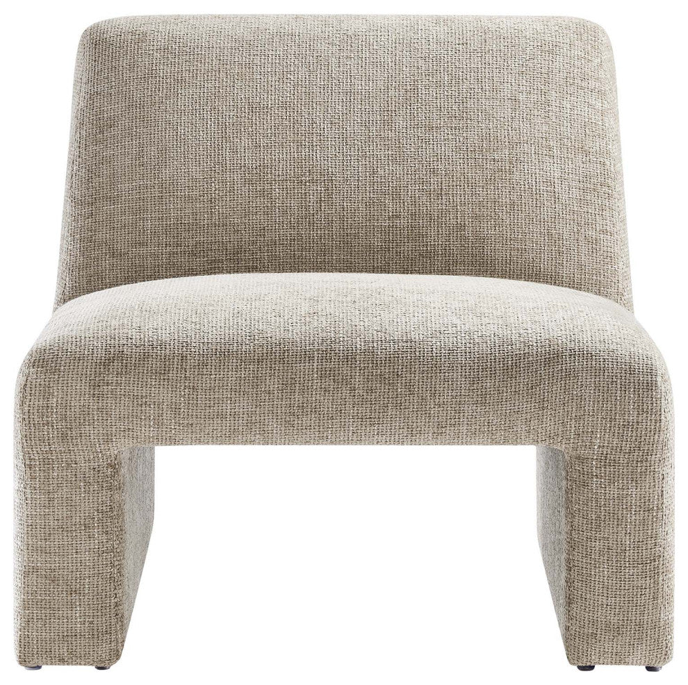 Amita Chenille Upholstered Accent Chair - Khaki