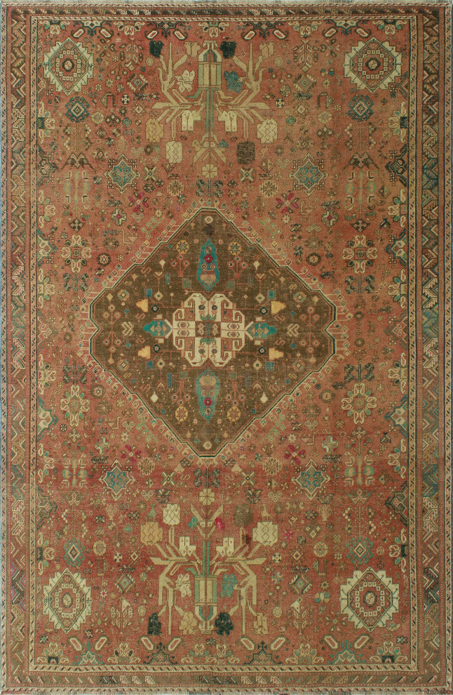 Fine Vintage Distressed Tamana Rust Rug