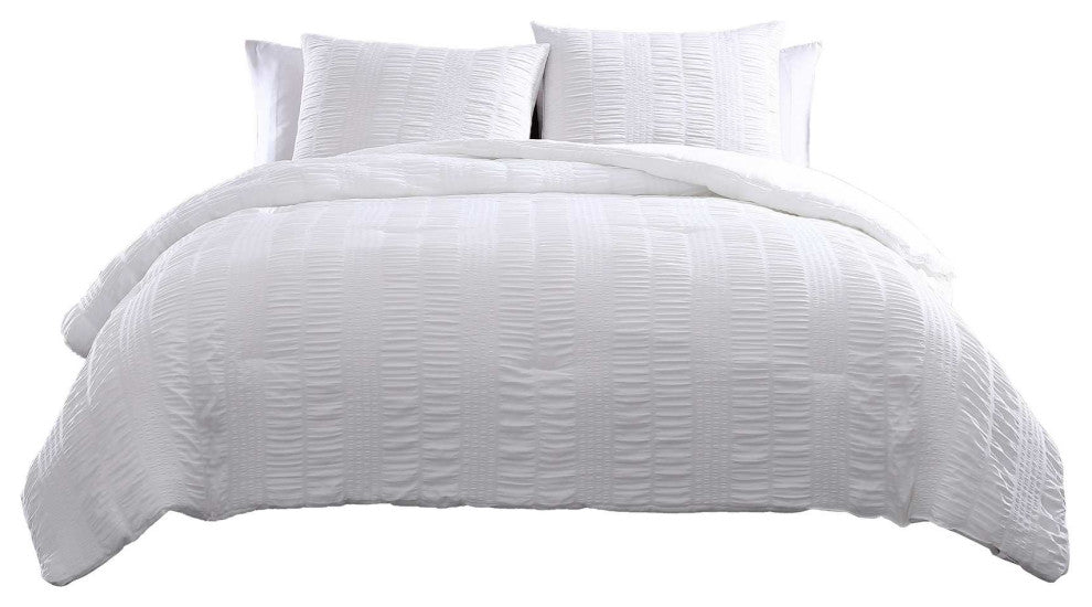 The Nesting Company Elm 3 Piece Comforter Set - King - White