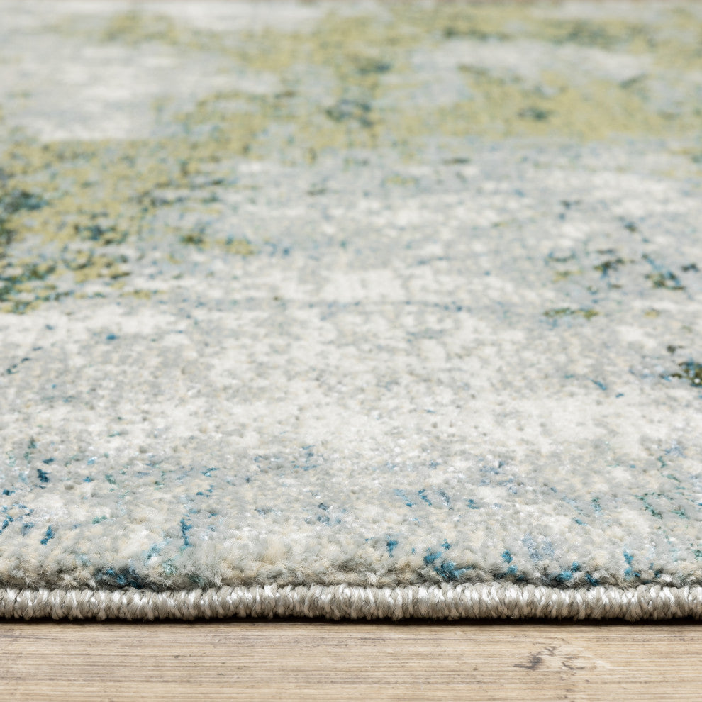 Elements Illusion Blue/Green Area Rug, 2'6"x12'