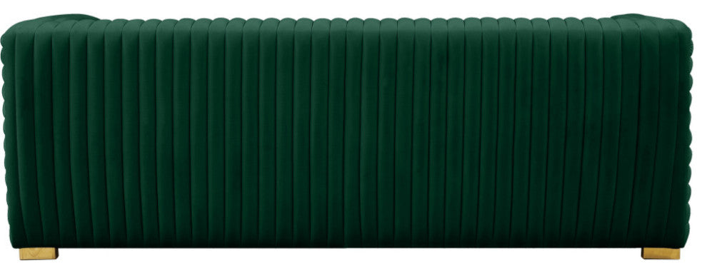 Ravish Velvet Upholstered Chair, Green, Sofa