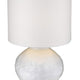 26" White Ceramic Column Table Lamp With White Drum Shade