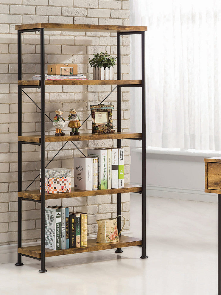 4-Shelf Bookcase, Antique Nutmeg