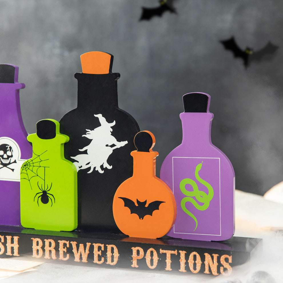 14"L Halloween Poison Bottles Table decor