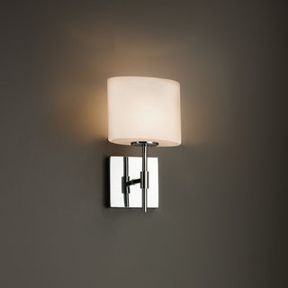 Fusion Union 1-Light Wall Sconce, Oval, Polished Chrome, Opal Shade