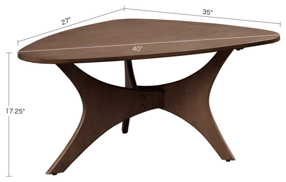 INK+IVY Blaze Mid-Century Triangle Wood Coffee Table, Brown