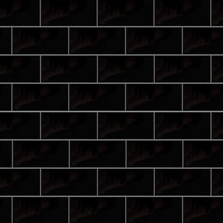 Crown Heights Ceramic Wall Tile, Glossy Black