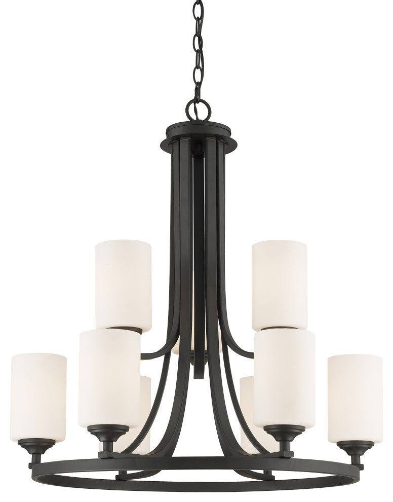 9 Light Chandelier Bronze