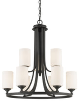 9 Light Chandelier Bronze