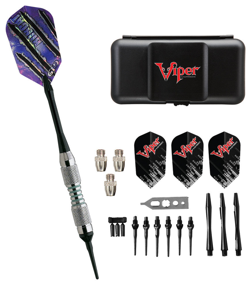 Viper Bobcat Adjustable Soft Tip Darts Green Rings 16-18 Grams