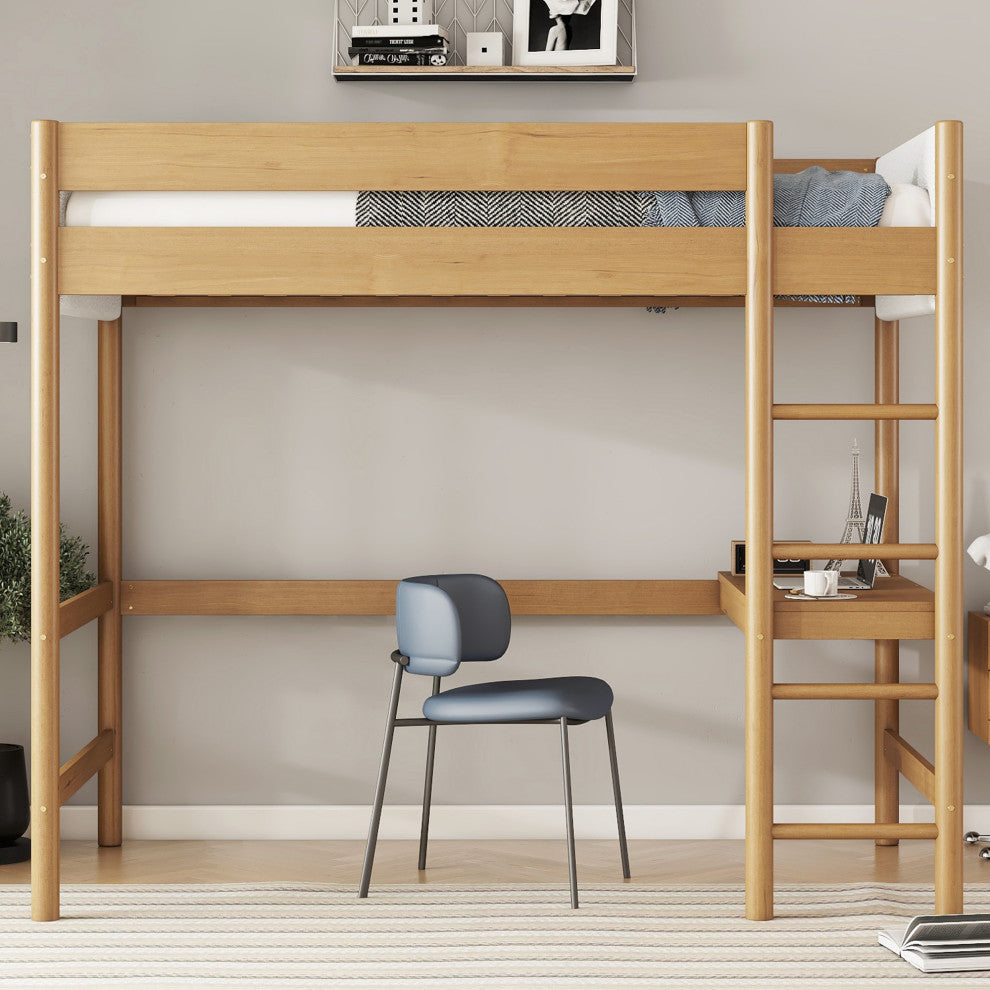 Gewnee Twin Size Loft Bed with Desk