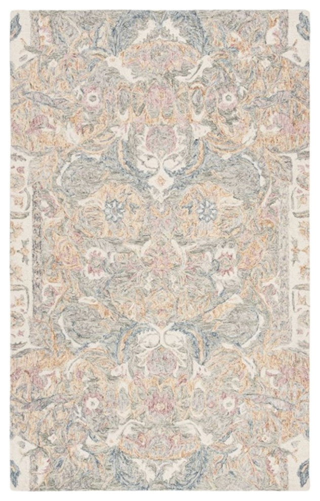 Safavieh Aubusson 8' x 10' Hand Tufted Wool Rug in Ivory and Yellow