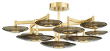 Griston 9-Light Semi Flush, Aged Brass