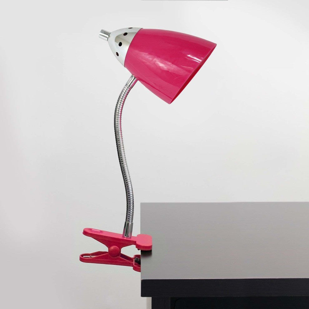 Limelights Flossy Flexible Gooseneck Clip Light Desk Lamp, Pink