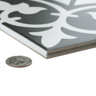 Arte Clover Black Porcelain Floor and Wall Tile