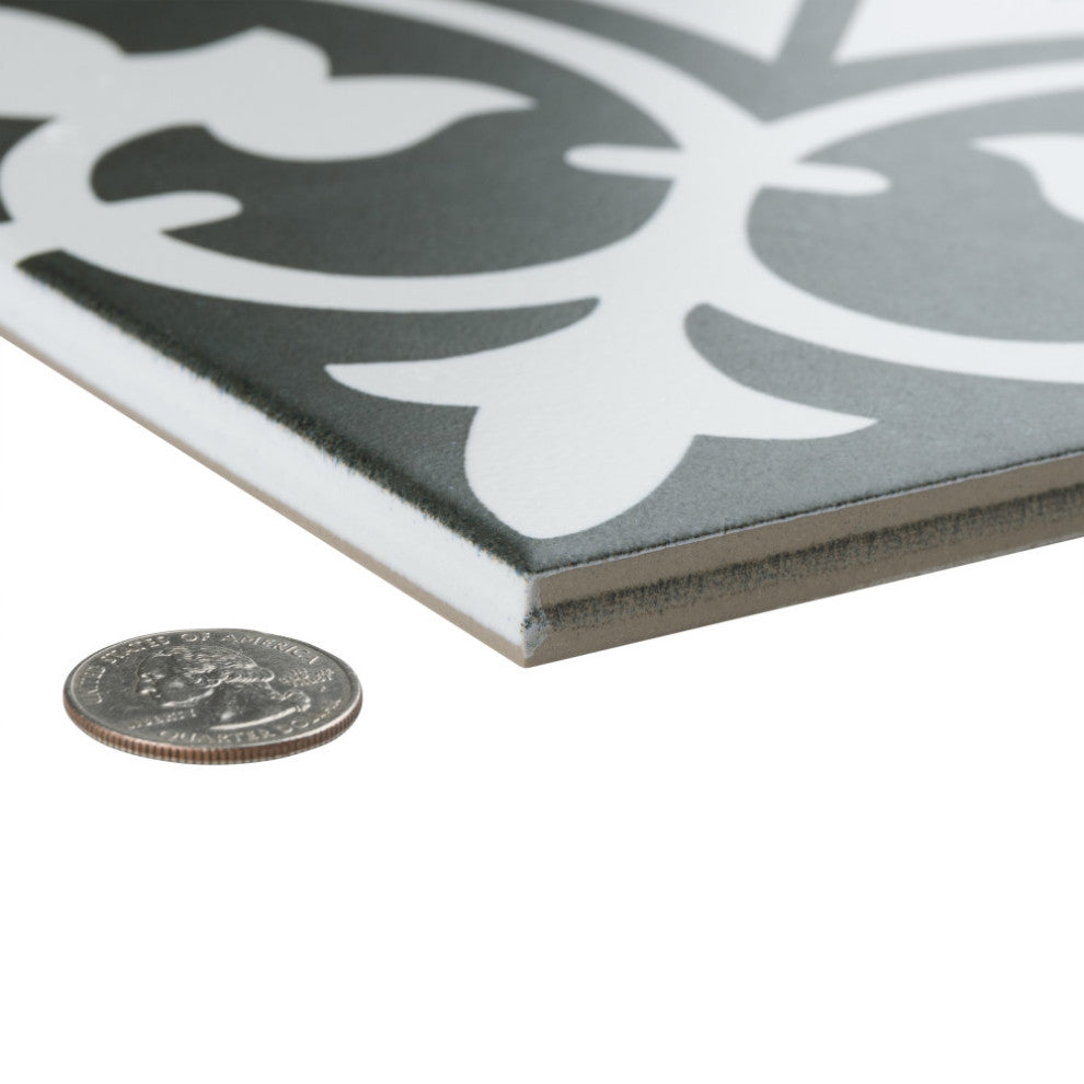 Arte Clover Black Porcelain Floor and Wall Tile